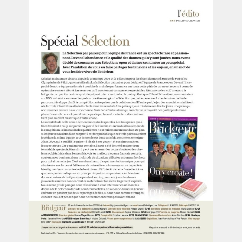 Bridgeur May 2014 - Older issues BeBRIDGE