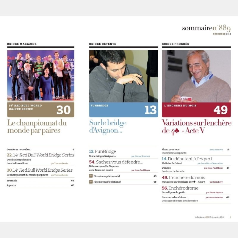 Le Bridgeur December 2014 - Older issues BeBRIDGE