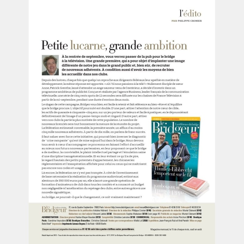 copy of Bridgeur January 2014 - Older issues BeBRIDGE