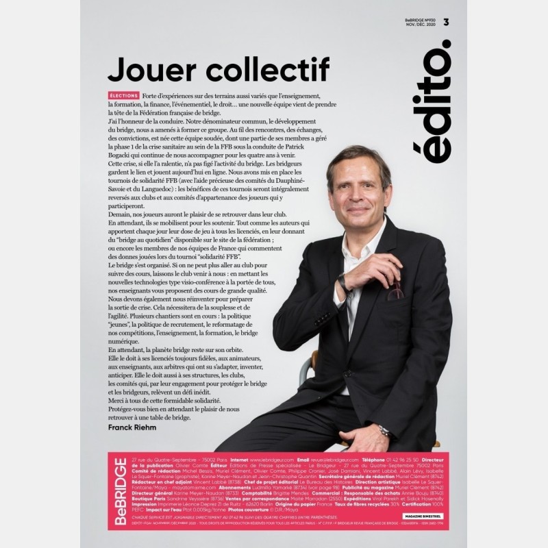 copy of Le Bridgeur November / December 2019 - Older issues BeBRIDGE