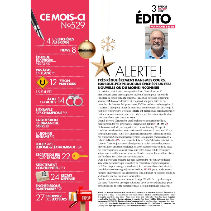 BRIDGERAMA+ Décembre 2025 numérique ou papier Anciennes revues BRIDGERAMA+