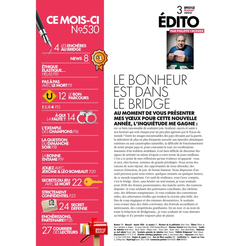 BRIDGERAMA+ Janvier 2026 numérique ou papier Anciennes revues BRIDGERAMA+